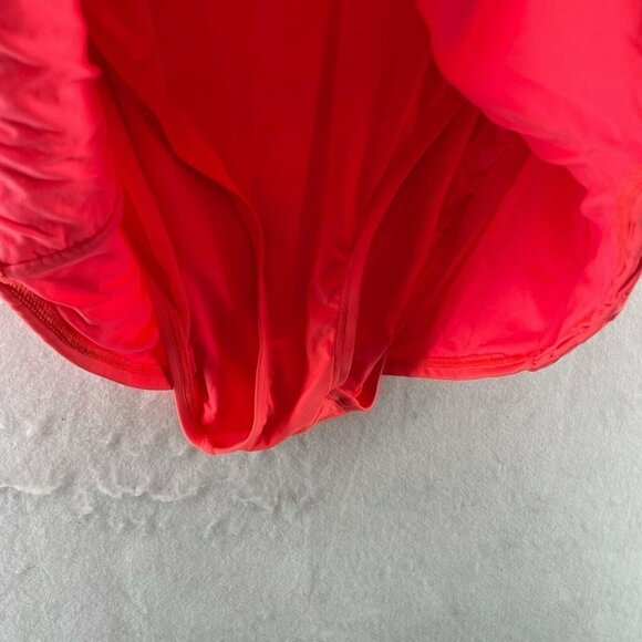 DKNY Swimsuit Women Small Neon Orange One Piece Ruched Strapless Pull On Stretch - Picture 10 of 11